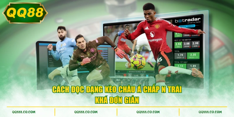 Cách đọc dạng kèo châu Á chấp n trái khá đơn giản
